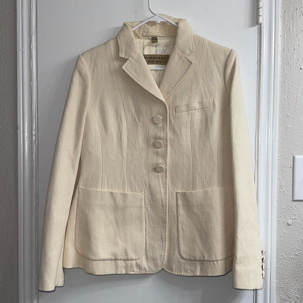 BURBERRY IVORY WOMEN’S BLAZER SIZE 8 - Picture 5 of 15